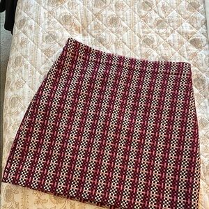 Ann Taylor Pink and Cream Mini Pencil Skirt